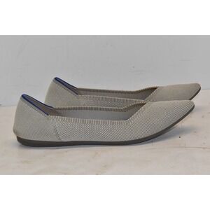 Rothy's Women's The Point Flax Birdseye Luxury Flats Gray Size 9.5 Ballet Eco